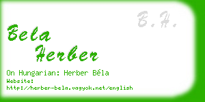 bela herber business card